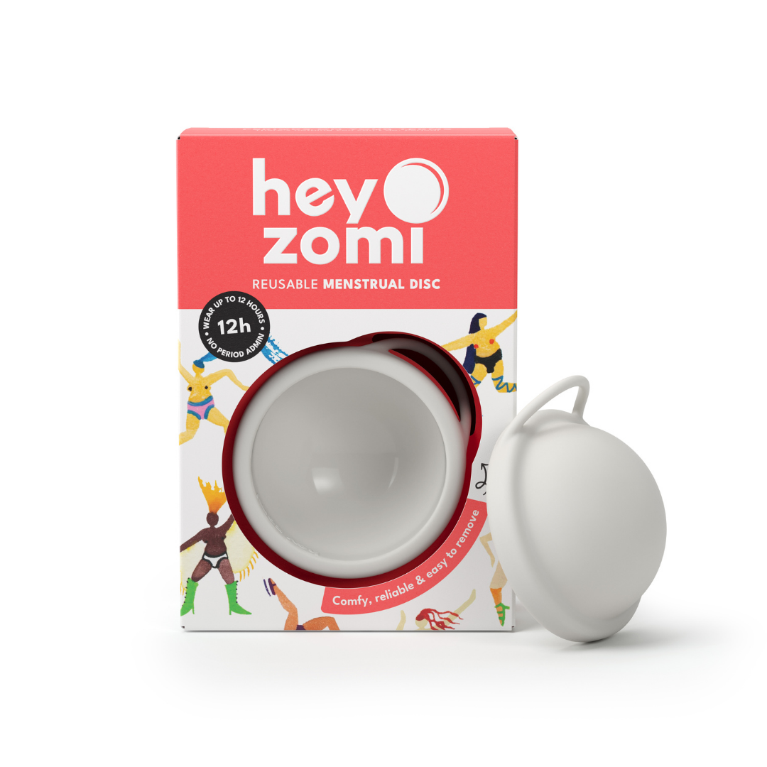 Reusable Hey Zomi menstrual disc - Australia's first menstrual disc. White menstrual disc. Aussie brand.