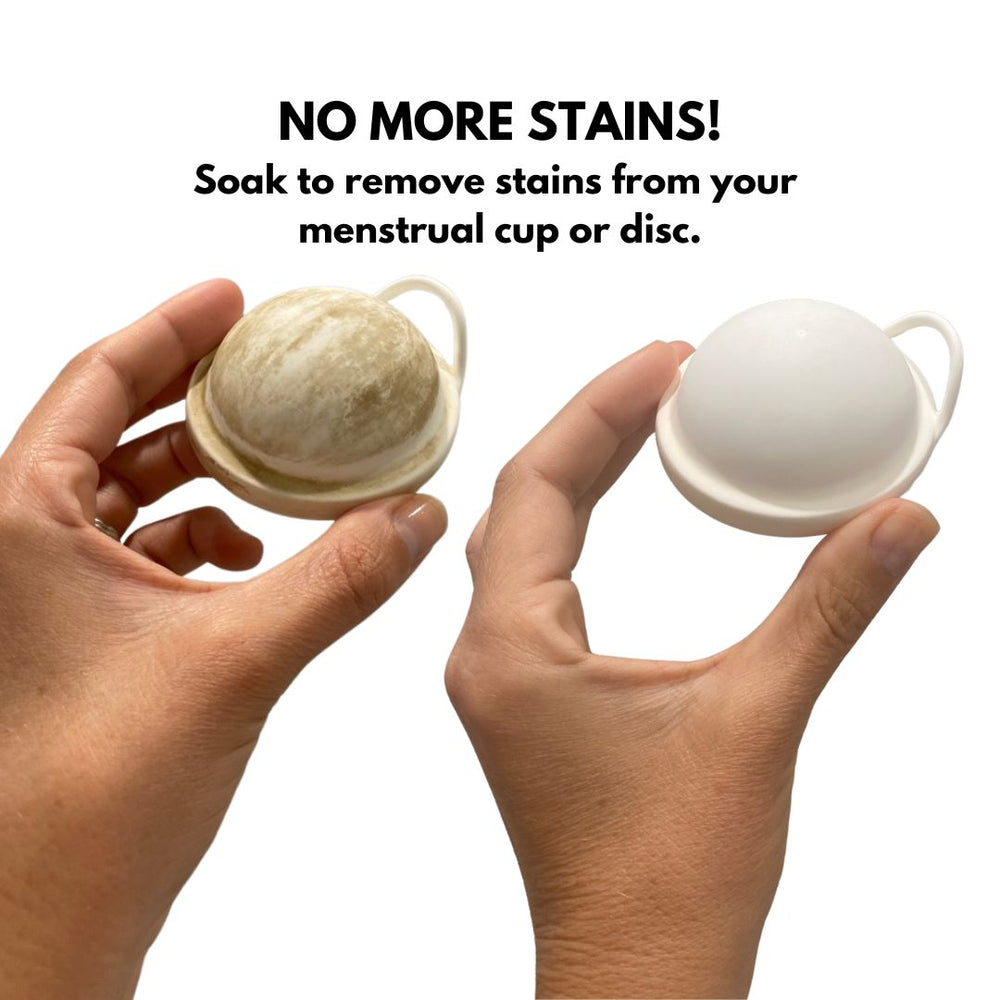 
                  
                    Remove stains from menstrual cups and discs in minutes
                  
                