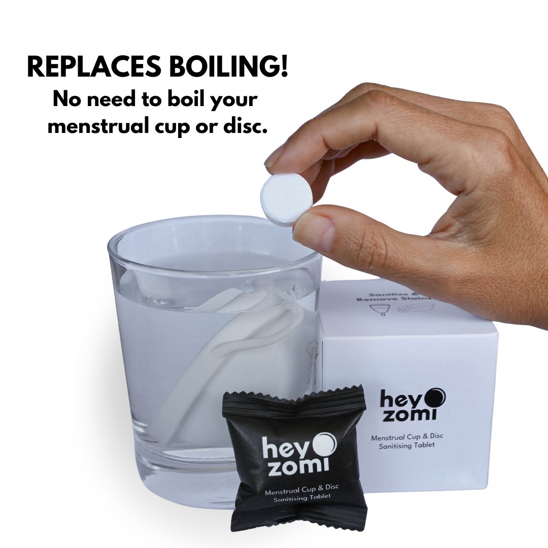 
                  
                    Hey Zomi Period Cup Cleaner Tablets replaces boiling
                  
                