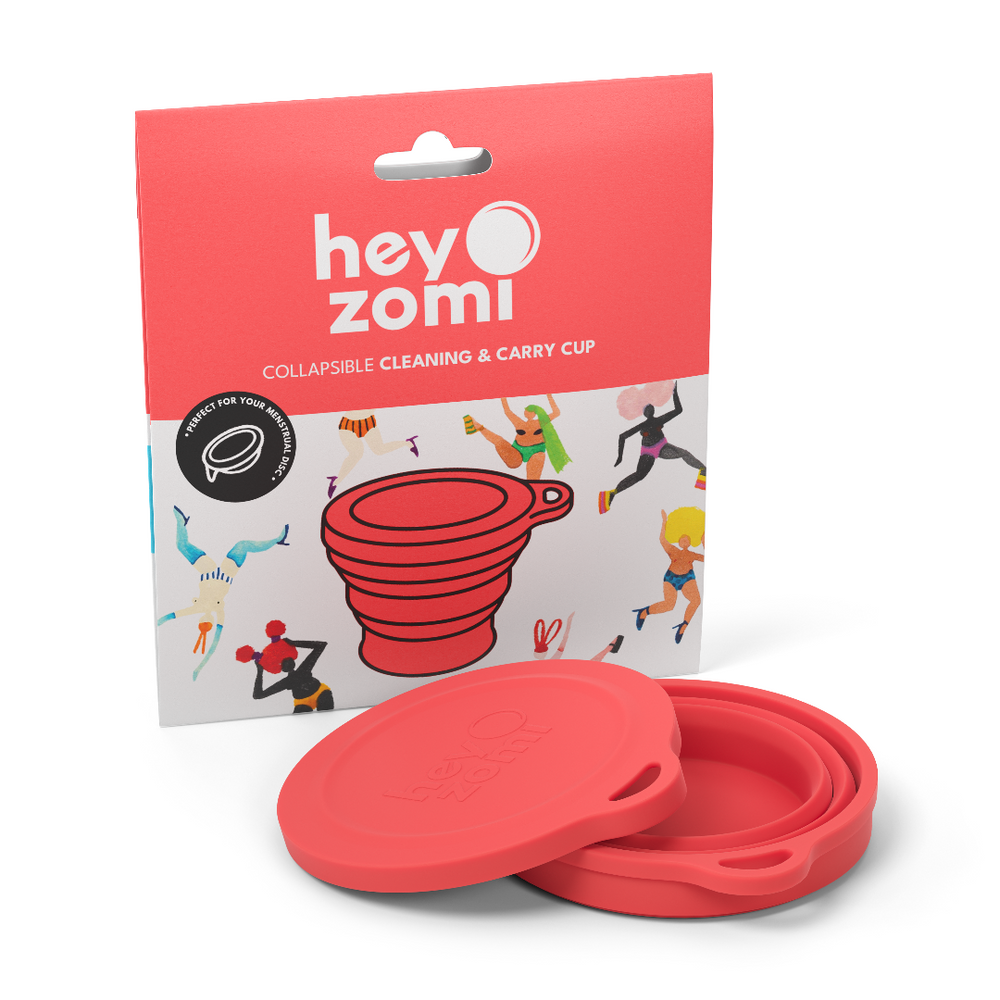 
                  
                    The collapsible cleaning and carry cup by hey zomi allows your to sanitise your menstrual disc or period cup safely in the microwave or using the hey zomi cleaning tablets. It also collapses down into a flat container that stores your menstrual disc perfectly, ready for your next period. Great for travel or when on the go.
                  
                