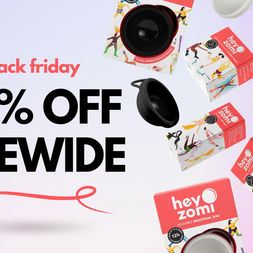 hey zomi Black_Friday 30% off sitewide - menstrual discs Australia now 30% off. No more suction with a period cup, try a suction free period disc
